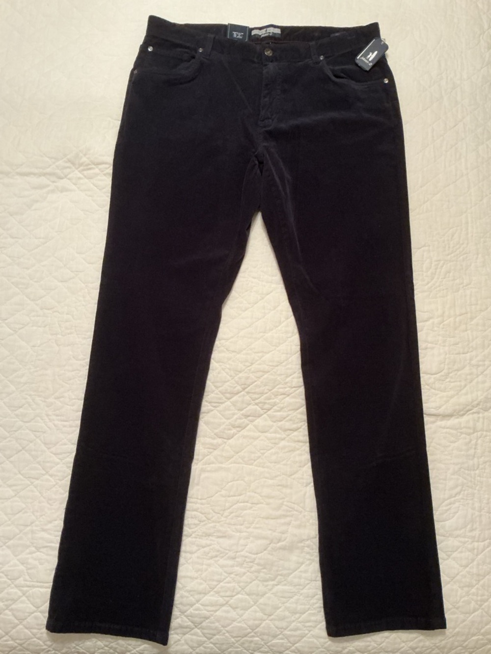 NWT Johnnie-O Harkers Men's Deep Navy Corduroy Pants, Classic Straight Fit 34x32